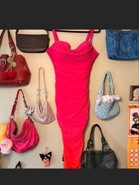 TA3 XL Sweetie Mesh Column Dress - Sunset Ombre